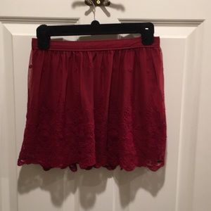 Hollister lace lined skirt